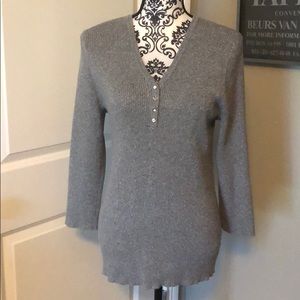 Jones New York Signature Silver Glitter Cardigan